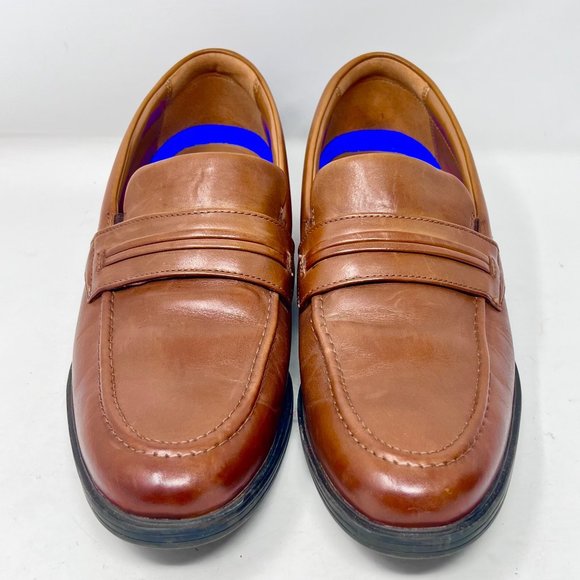 Clarks Mens Whiddon Step Loafer Cognac Brown Size‎ 9.5 main image 6